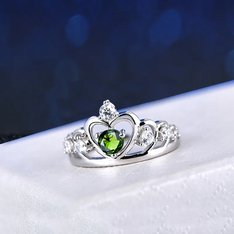 Серебряное ювелирное изделие зеленое Изумрудное кольцо для женщин настоящее 925