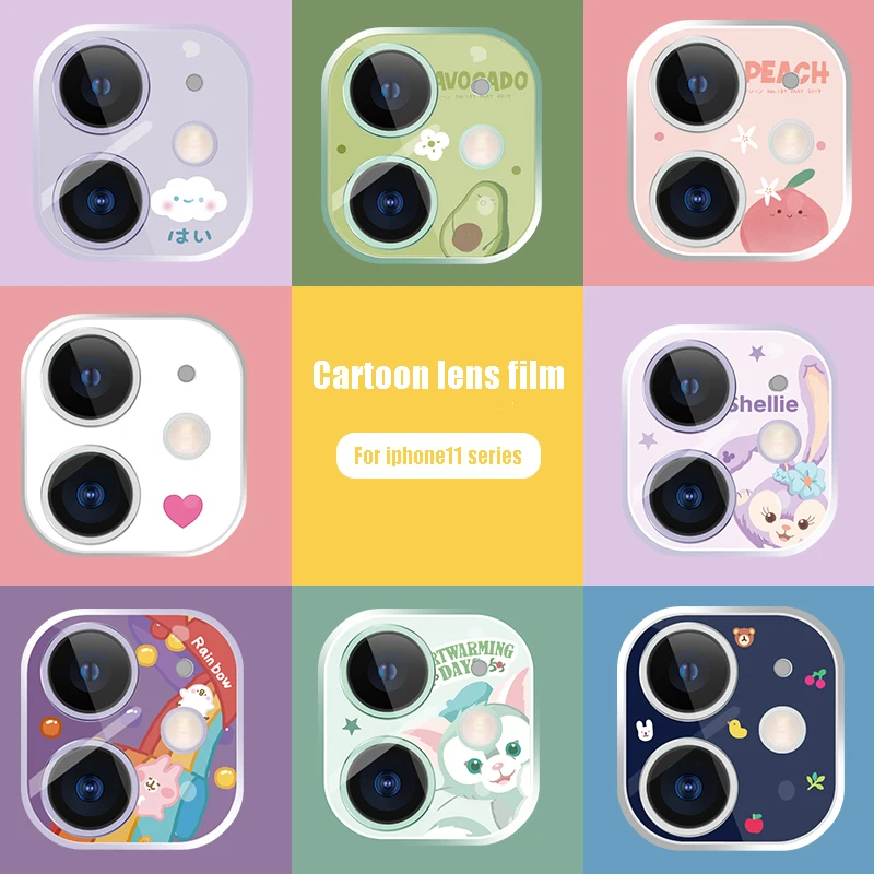 

Cute Cartoon Back Camera Lens Film Case For Apple iPhone 11 Camera Lens Protector Cover Ultra-thin Camera Cover capa funda