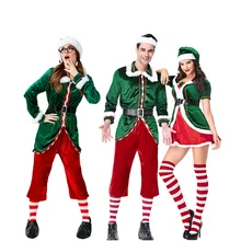 Рождество взрослых Санта Клаус Косплей, карнавальный костюм веселье на Рождество вечерние эльф фестиваль пара маскарадный костюм