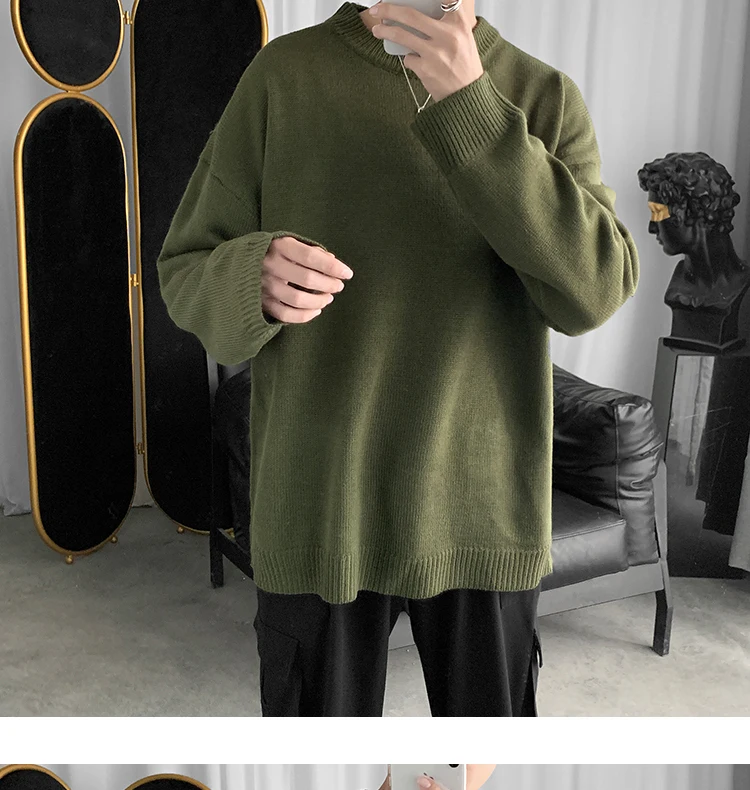 Однотонный мужской свитер корейский стиль базовый пуловер и свитеры для мужчин
