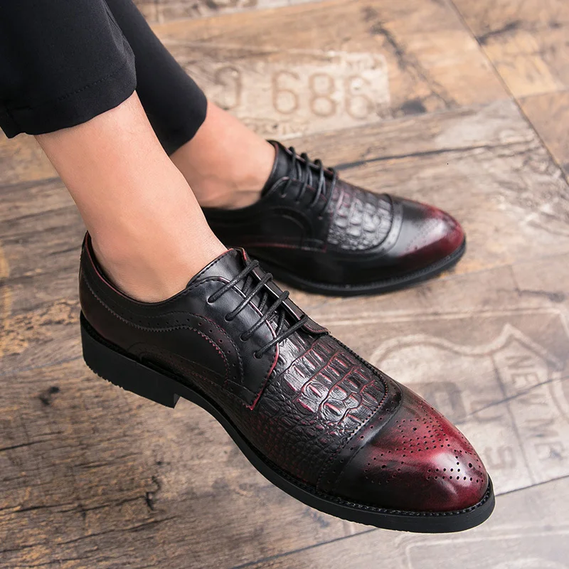 Мужская повседневная обувь; кожаные мужские кроссовки; мужская обувь на шнуровке; удобная мужская обувь для улицы; обувь для взрослых; молодежные модные кроссовки; L5 - Цвет: red