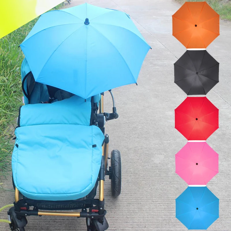 New Fashion Baby Carriage Umbrella Family High Quality Adjustable Parasol Solid Color Windproof Dual-Use Outdoor Lot | Дом и сад