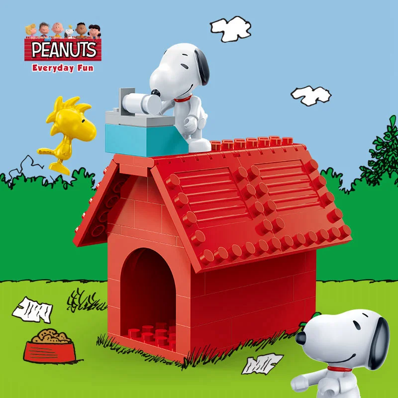 60 шт. BanBao Snoopy Peanuts деревянный дом, пластиковые строительные блоки, строительные игрушки для мальчиков и девочек, детские DIY модели