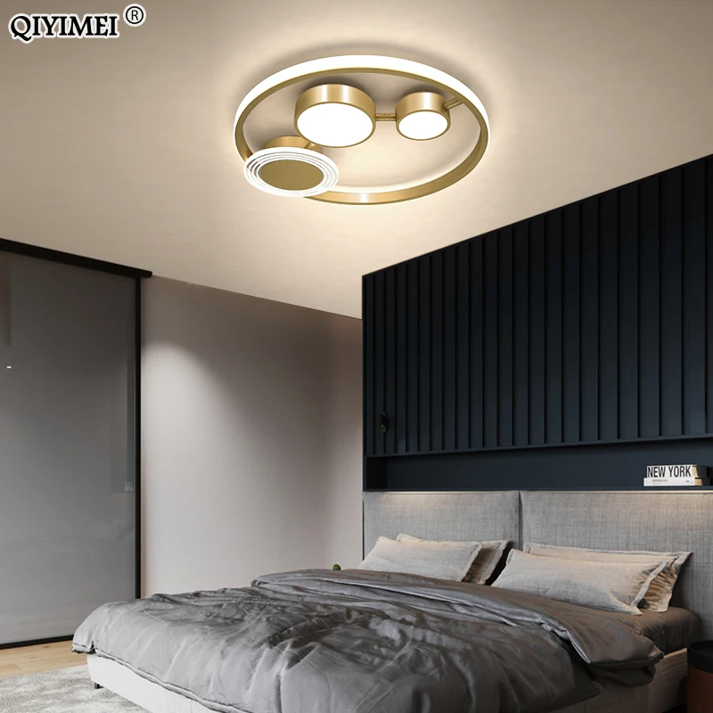 New Modern LED Chandeliers Lighting With Remote Control For Bedroom Dining Living Room Simple Lamp Home Gold Black Lustre Lights