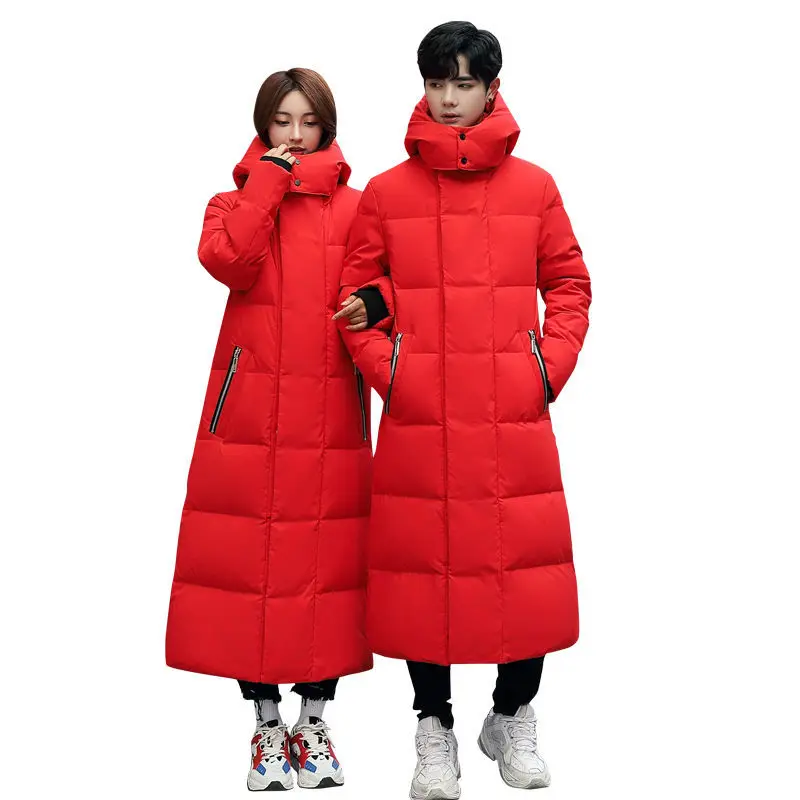 Winter Male jacket New 2021 Korean Version of couple Wear Cotton Jacket Super Long Men Clothes Thick Slim Plus Size | Мужская одежда