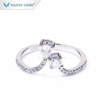 

Tianyu gems 925 silver jewelry moissanites dia finger ring for girls
