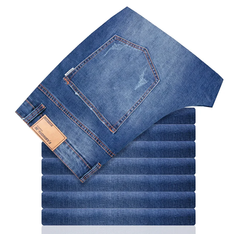 12XL 10XL 8XL 52 50 Новинка, мужские тонкие джинсы-светильник, деловые повседневные Стрейчевые тонкие джинсы, джинсы-светильник, синие брюки, мужские Брендовые брюки