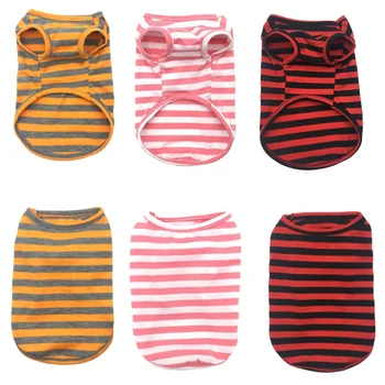 

Dog Clothes Pet New Cotton Cloth Fabric a Variety of Sizes Vest Thin Section Striped Summer 100% Cotton