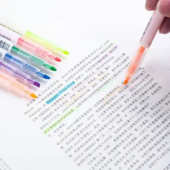 

6pcs/lot Double Head Liner Highlighter pen pastel markers fluorescent pen watercolor Highlighters pen drawing Art Supplies