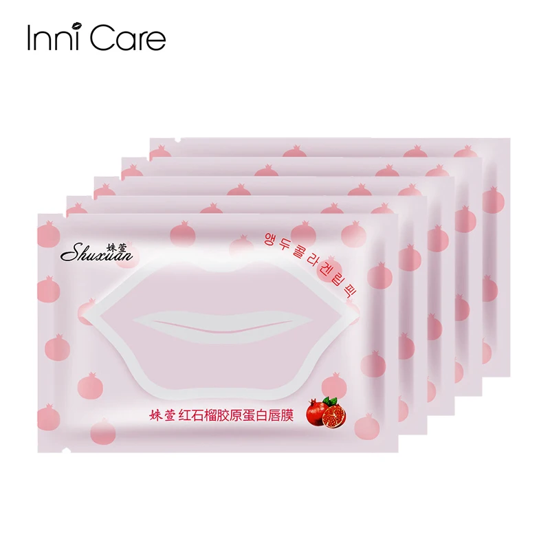 

5pcs Collagen Lip Mask Moisturizing Anti Dry Lip Membrane Plant Extract Pomegranate Essence Nourishing Anti wrinkle Skin Care