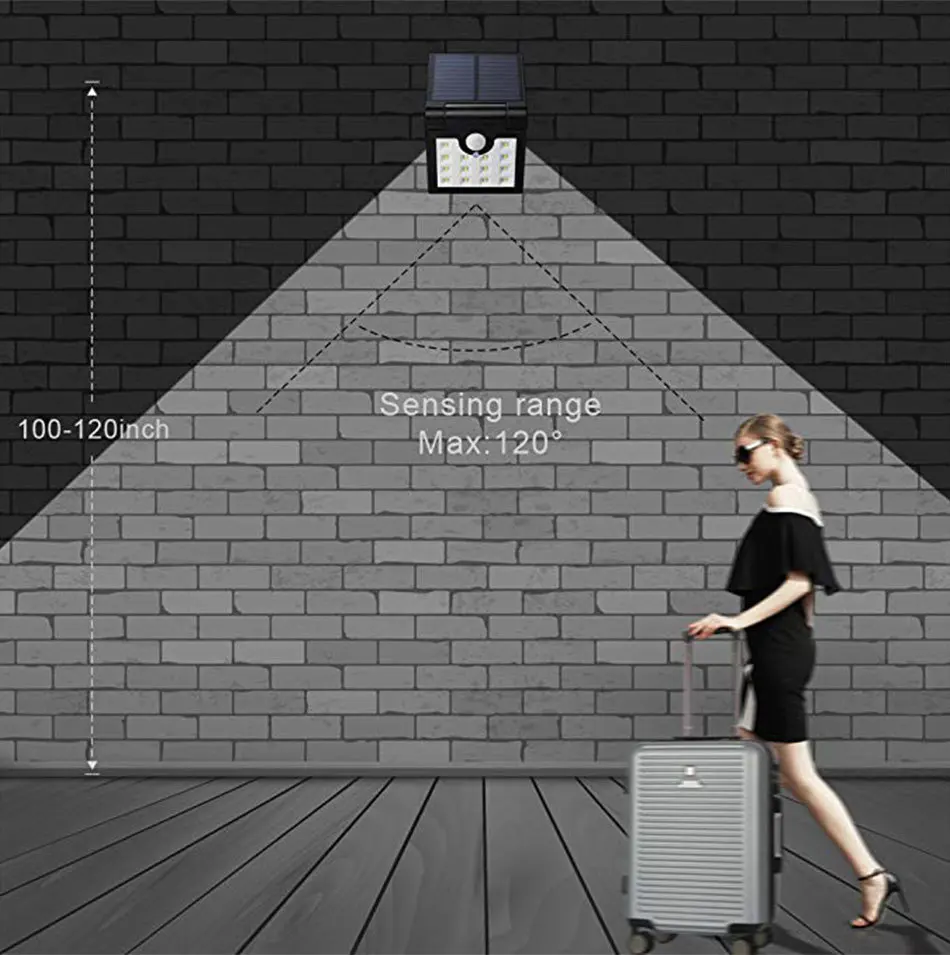 IP65 Outdoor Solar Led Lighting Home Garden Street Courtyard Solar Wall Lights Motion Sensor Lamp Modern Lithium Battery (7)