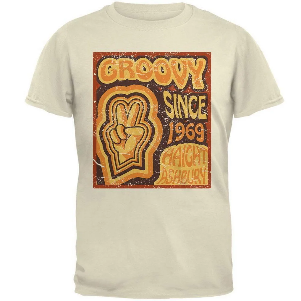 Milestone Birthday Groovy Since 1969 Haight ashbery Мужская футболка больших размеров |