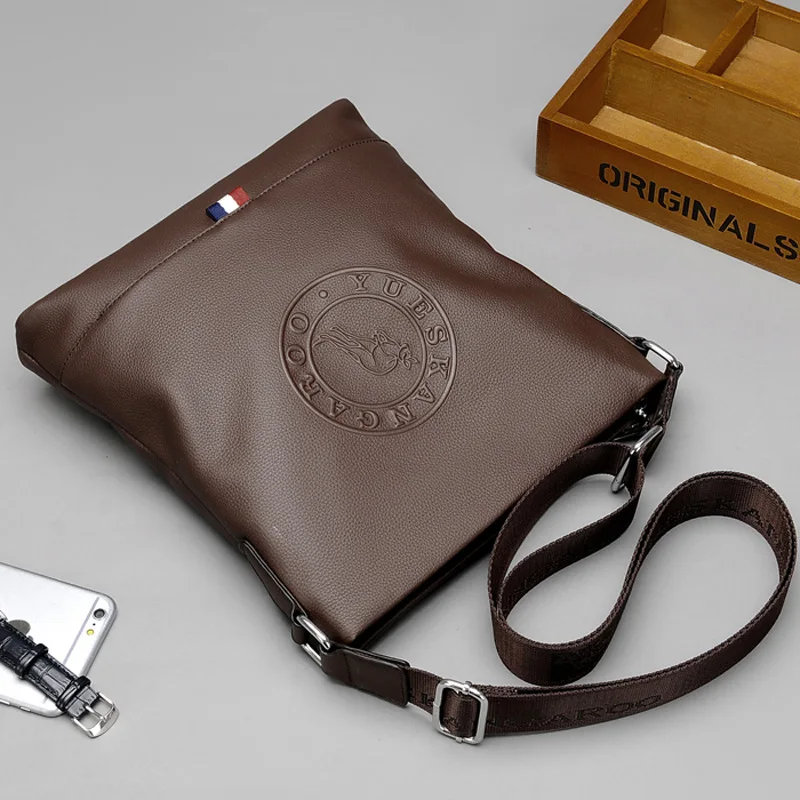 

Daishu Men's Bag Cowhide Crossbody Bag Fashion Casual Leather Backpack Contrast Color-Ha-049