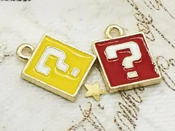 

New lot 300pcs cartoon color question mark cute earrings DIY Key chain Metal Charm Pendants Jewelry Making DIY gifts