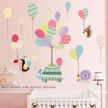 Romantic Cartoon Balloons Wall Sticker 135*84CM Kids Room Decoration Bedroom Nursery Stairs Decals Posters Wallpaper | Дом и сад