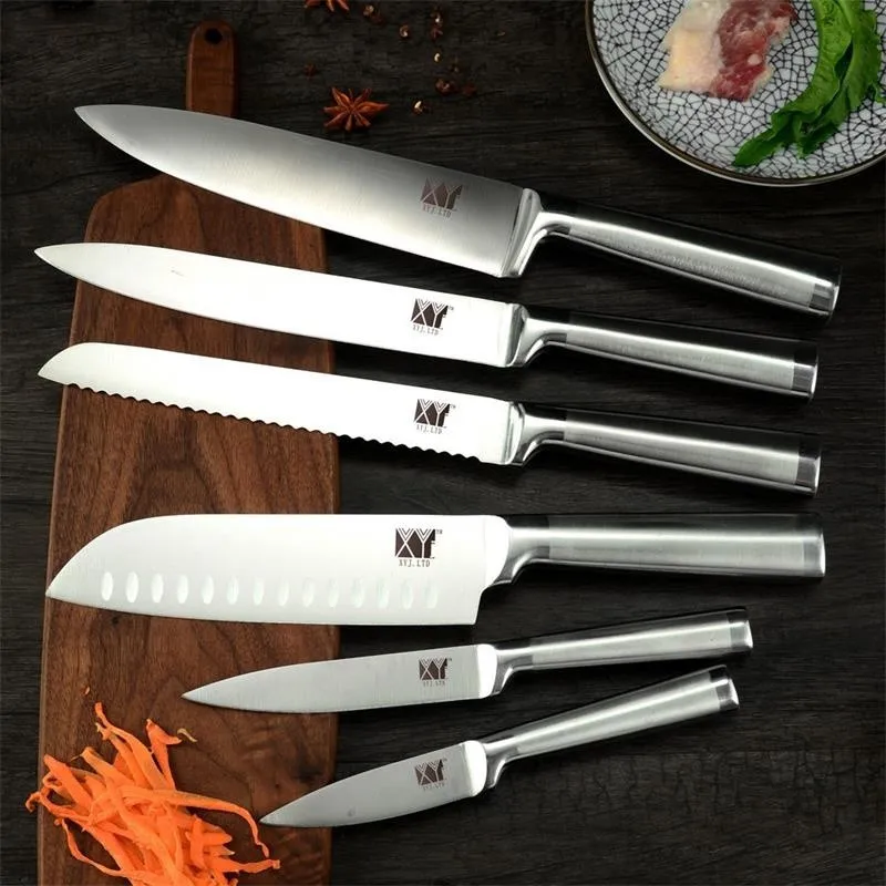 

Kitchen Knives Set 7cr17 Stainless Steel Structure Knives Fruit Utility Santoku Chef Slicing Bread Cooking Knife Kitchen Knife