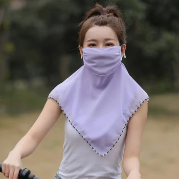 

9 Pieces Silky Motorcycle Balaclava Face Mask Headgear Ladies Half-Face Mask Shade Mouth Cover Outdoor Lightweight