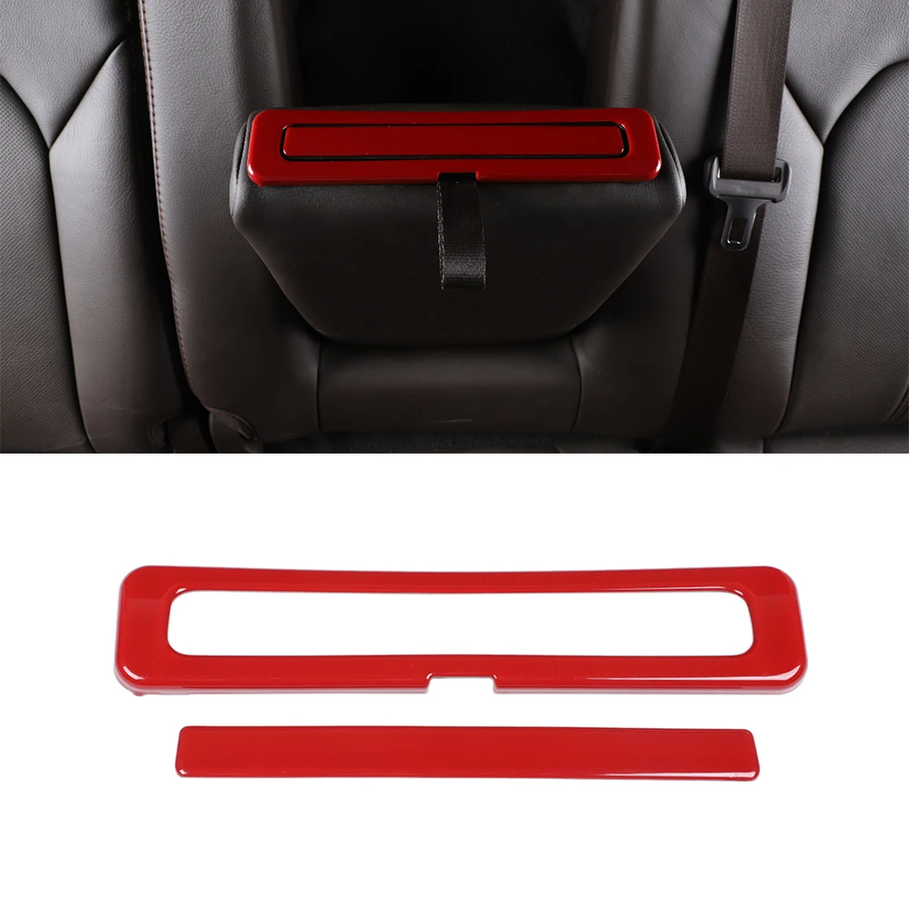 

For Ford F-150 2015 2016 2017 2018 2019 2020 2021 Rear Armrest Cup Holder Decoration Car Inteior Accessories ABS Carbon Fiber