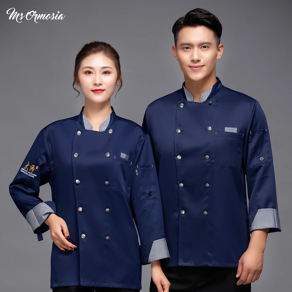 

wholesale new High quality chef cooking uniform hotel restaurant breathable chef clothing baking chef long sleeve uniform Custom