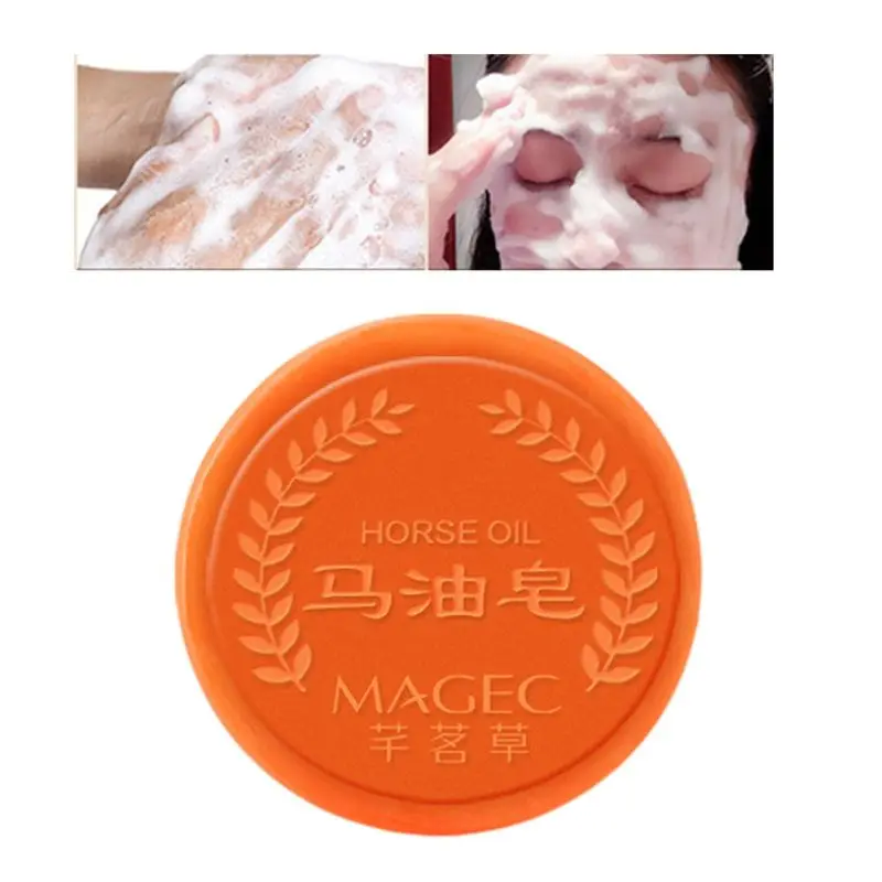 Horse Oil Facial Soap Clean Blackhead Care Soap Natural Moisturizing Treatment Repair Whitening Handmade Soap Q0KD Horse Oil Facial Soap Clean Blackhead Care Soap Natural Moisturizing Treatment Repair Whitening Handmade Soap Q0KD