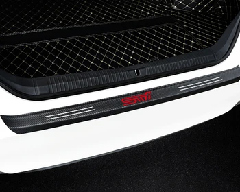 

Car Styling sti emblem Carbon Fiber Rear Trunk Sticker Protector Plate For subaru xv legacy forester impreza sti wrx accessories