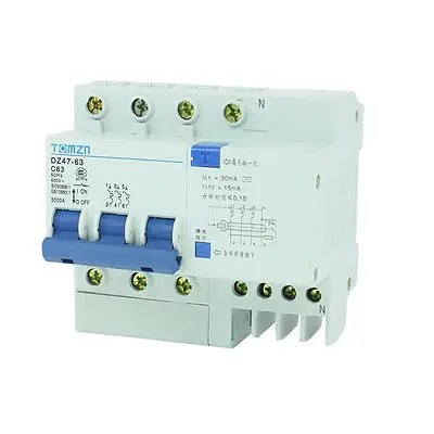 

AC 400V 63A 3P+1N Overload Protection ELCB Earth Leakage Circuit Breaker