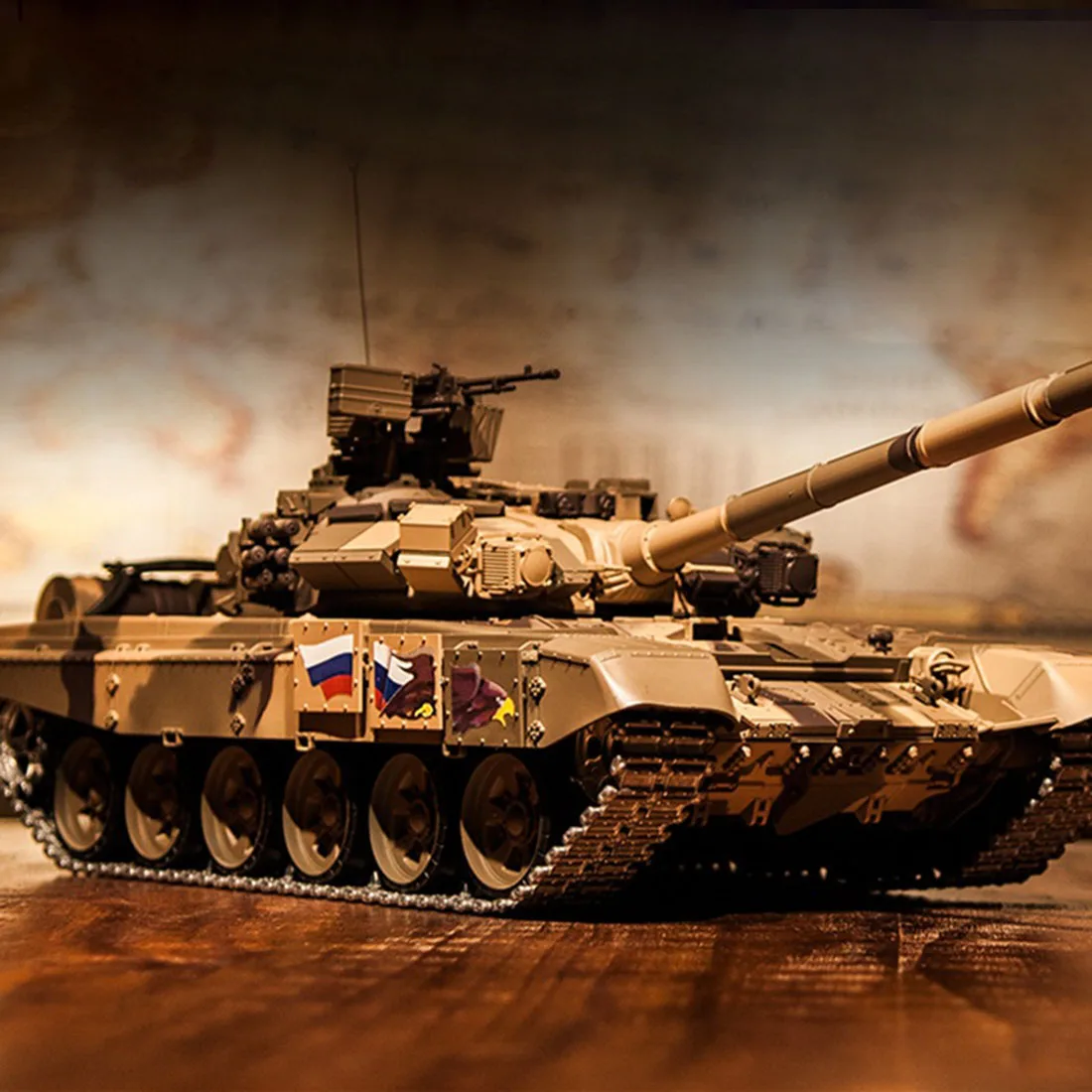 1:16 Russian T90 Main Battle Tank 2.4G Remote Control Model Tank With Sound Smoke Shooting Effect -Metal Ultimate Edition Russia