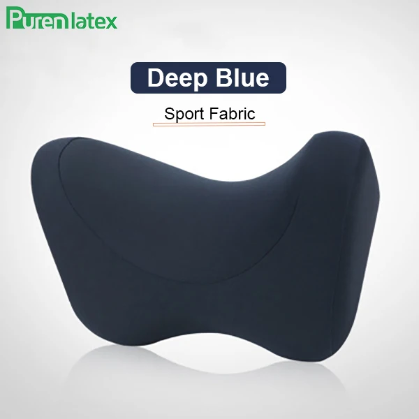Purenlatex Автомобильная подушка для шеи эргономичная пена памяти авто подголовник сиденья дорожная подушка для шеи облегчение боли шейки шеи поддержка - Цвет: DeepBlue1Piece