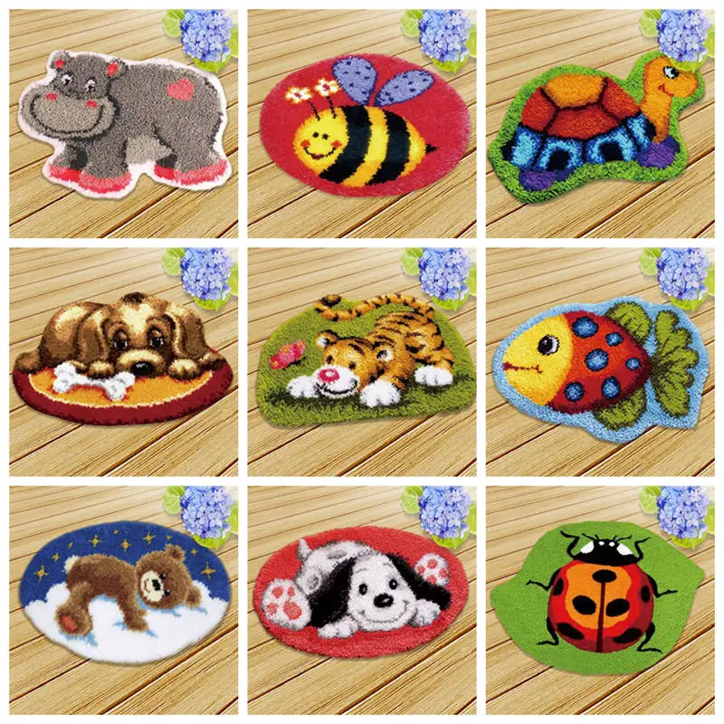

Prajna Love Pet Latch Hook Kit Rug Canvas Knitted Carpet Mat Crocheting Cross Stitch Fomiaran Latch Hook Needlework DIY Handmade