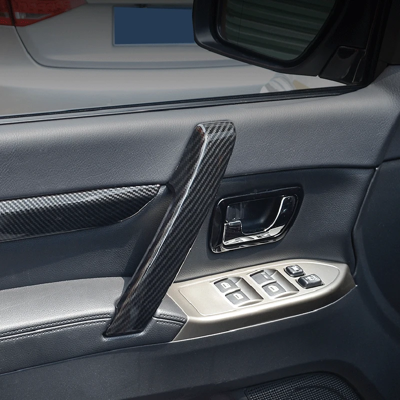 Подходит для Mitsubishi Pajero V80 2007- автомобильный Стайлинг Автомобильная дверь боковая внутренняя отделка крышки подлокотника 4 шт. авто аксессуары