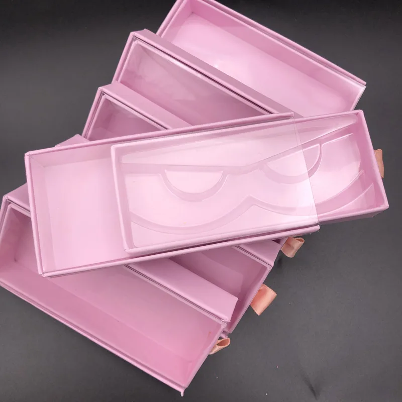 Mikiwi Wholesale Hot Baby pink Square Pvc Drawer Case Empty box Mink False Eyelash Packaging Logo Glitter Paper magnetic Box