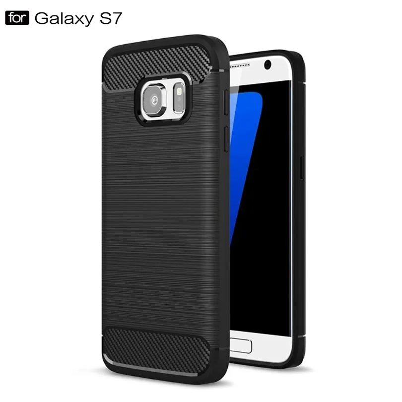 Cover Fibre Case Slim Rugged Hybrid For Samsung Galaxy S7 G9300 5.1 Carbon Armor Shockproof Soft Rubber Silicone Phone Cases |