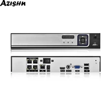 AZISHN H.265 48 В POE NVR 4CH 5MP/8CH 4MP безопасности видео наблюдения рекордер обнаружения движения ONVIF P2P CCTV NVR для POE IP Cam