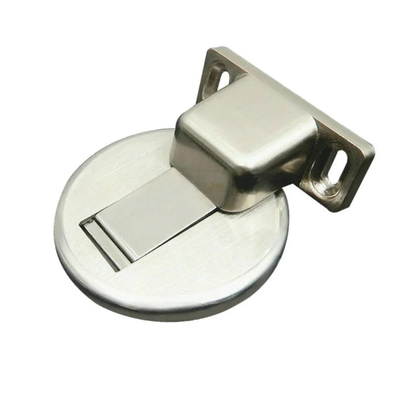 Anti-Collision Floor Mounted Holder Door Stopper Stop Catch Magnetic Invisible Stainless Steel Nail-free Doorstop Hardware - Цвет: Silver