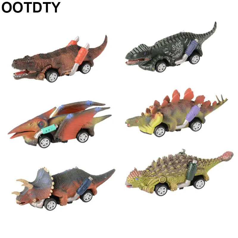 Dinosaur Cars Toys Games Pull-Back Party-Favors 6-Pack Roadster 6pcs Random-Color