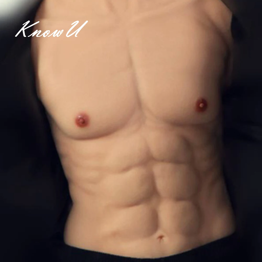Skup KnowU sztuczne realistyczne fałszywe kamizelka uwidaczniająca mięśnie body realistyczne klatki piersiowej mięśni dla człowieka aktor Cosplay górny kawałek Pectoralis