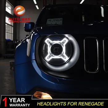

Car Styling Head Lamp case for Jeep Renegade Headlights Renegade 2015-2017 LED Headlight DRL Lens Double Beam Bi-Xenon HID