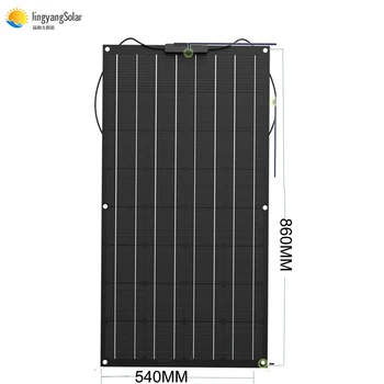 

Flexible Solar Panel 100W Monocrystalline solar cell 100w panel solar 12v solar charger for boat/car f200w equal 2pcs of 100w