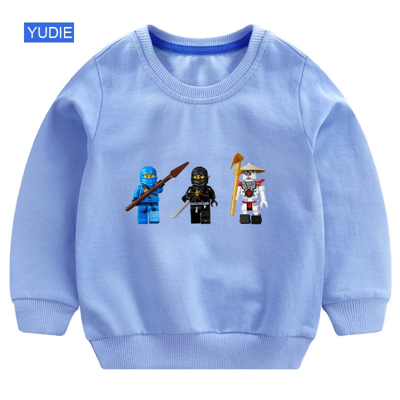 Осенние детские свитера для мальчиков, ninjago, Детская толстовка с капюшоном, белый свитер для мальчиков, хлопковый пуловер, милый детский свитер - Цвет: 03