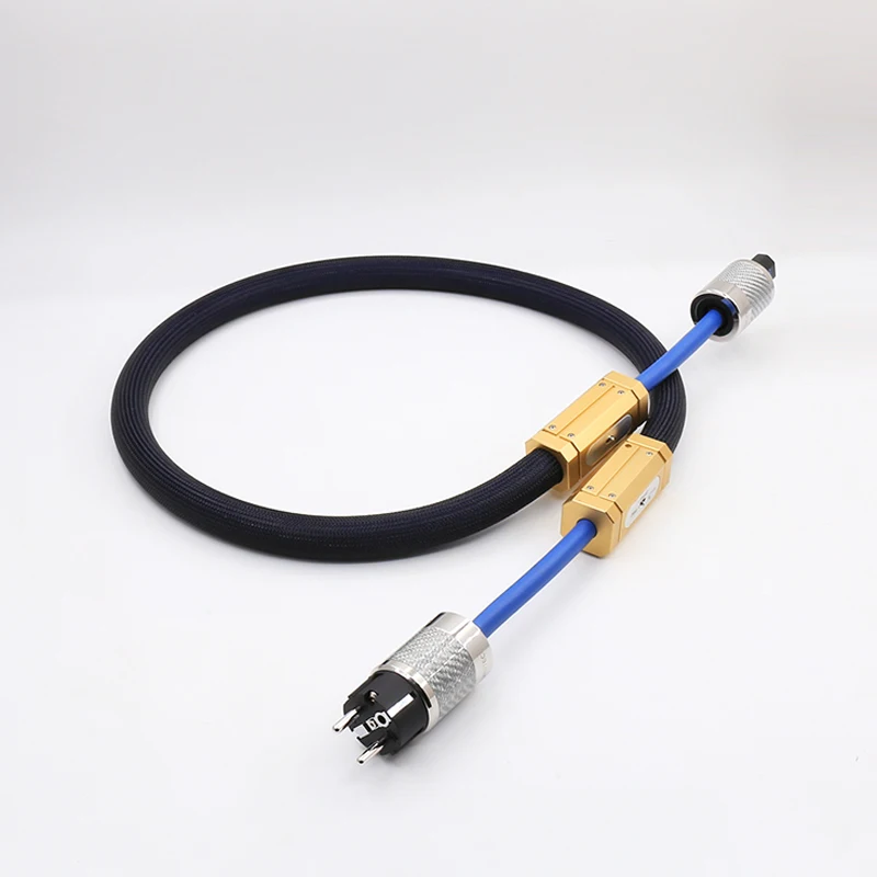 

Free shipping triple power cable crown power cord carbon fiber EU version plugs