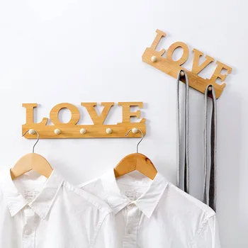 

No Marking Nail Rack Self Adhesive Kitchen Gadgets Portable Space-saving Wood Hanging Cloth Towel Tools Door Hook