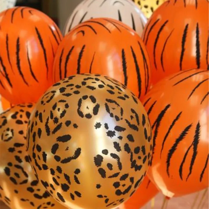 10pcs Animal Printed Cow Tiger Zebra Leopard Latex Balloon Jungle Theme Birthday Wedding Decor Summer Party Baby Shower Supplie