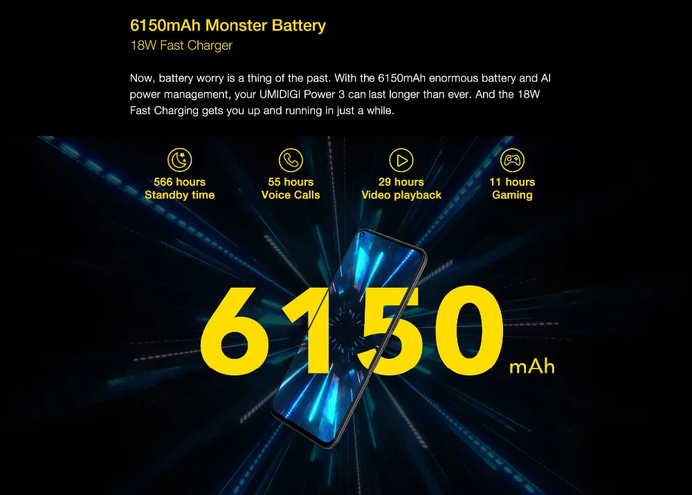 UMIDIGI power 3 4 Гб+ 64 ГБ Android 10 48MP Quad AI камера 6150 мАч 6,5" FHD+ 4 Гб 64 Гб Helio P60 глобальная версия смартфона NFC