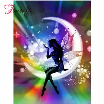 

Full diamond 5D Diy Daimond Painting Moon Angel 3D Diamond Embroidery fairy elf icon Rhinestones mosaic painting home decoration