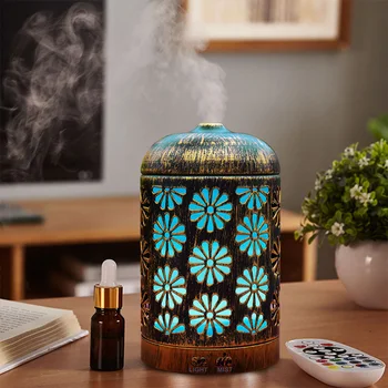 

Intelligent Air Humidifier Aroma Essential Oil Diffuser Iron Retro Ultrasonic Aromatherapy Humidificador with LED Lamp for Home