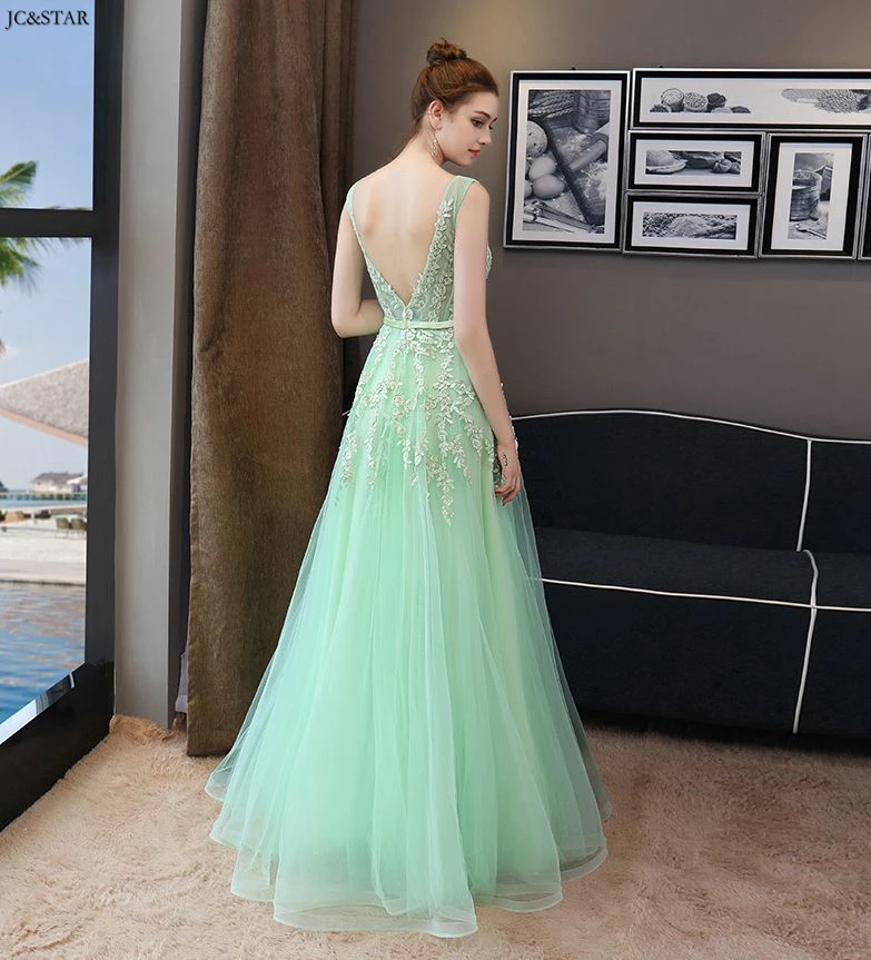 Vestido madrinha, новинка, тюль, сексуальный, v-образный вырез, а-силуэт, мятно-зеленый/розовый, платье подружки невесты, длинное, robe de ceremonie femme pour mariage