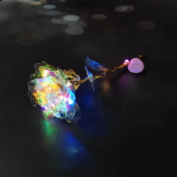 

24K Gold Foil Rose Flower Artificial Flower Lantern Gift Box Exquisite Novelty Valentine's Day