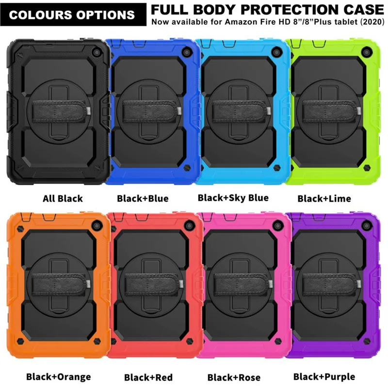Tablet-Hülle für Kindle Fire 8 10 HD8 HD10 Plus 2020 2021, robuste, stoßfeste Silikonhülle für Kinder für HD 7 2017_voghion.com