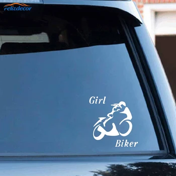 Black/Silver Sexy Powerful Girl Biker Popular Design  Car Sticker Vinyl  Car Decal   C039