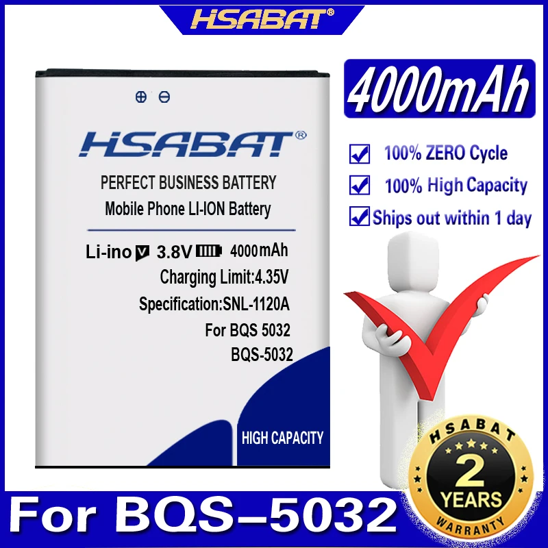 HSABAT BQS5032 4000mAh BQS 5032 аккумулятор для BQ элемент|Аккумуляторы мобильных телефонов| |